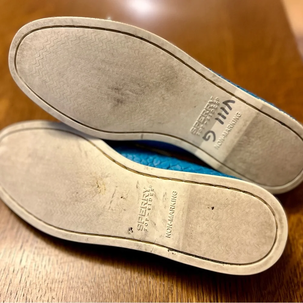 Vintage Blue Crocodile Sperry Top Siders - Picture 4 of 4